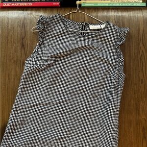 Linen cotton black check gingham shift dress - Cynthia Rowley mini dress 10